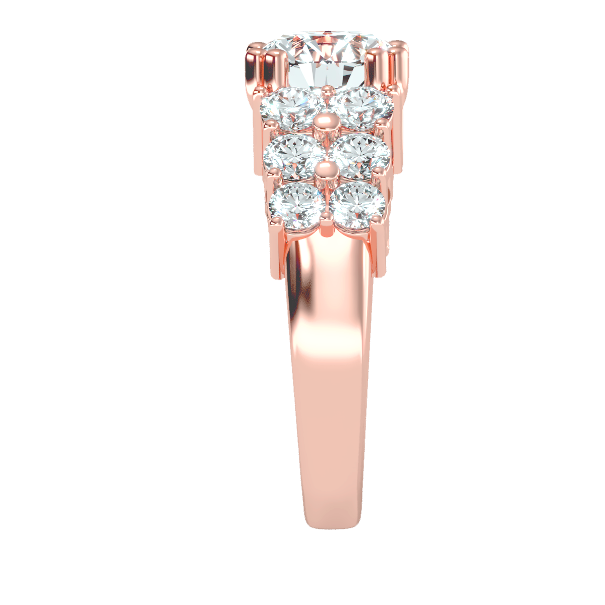 Solitaire ring with accent stones 3.19 ct