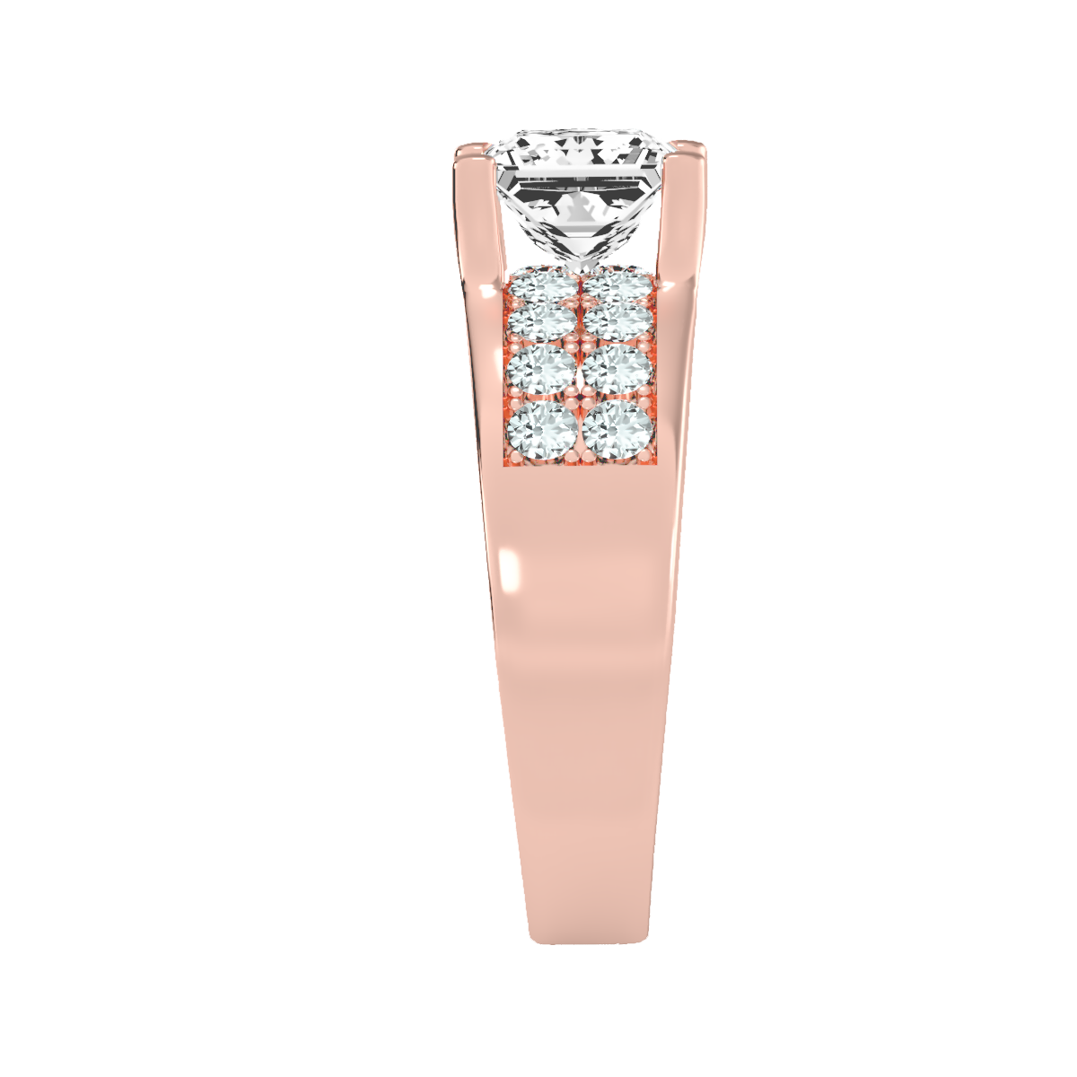 Solitaire ring with accent stones 2.21 ct