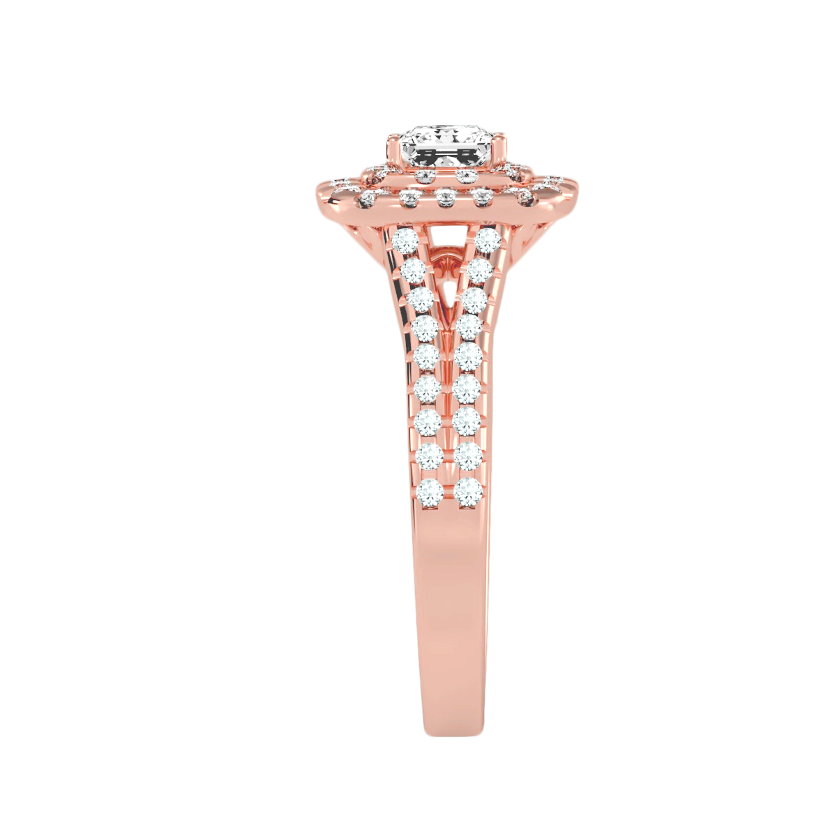 Solitaire ring with accent stones .84 ct