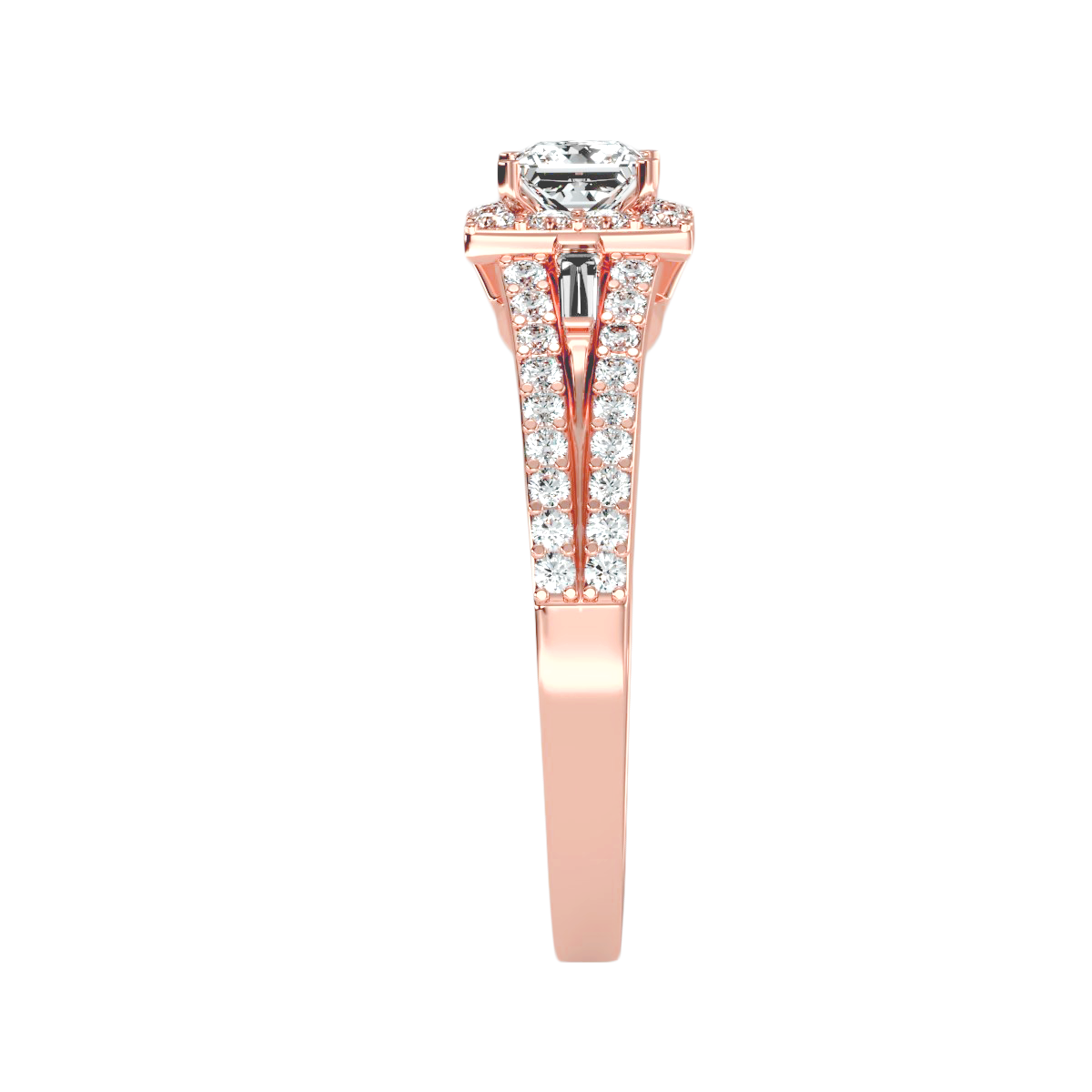 Solitaire ring with accent stones .96 ct