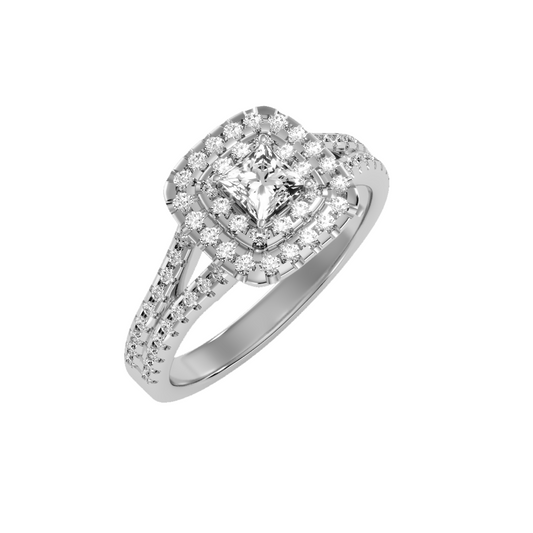 Solitaire ring with accent stones .84 ct