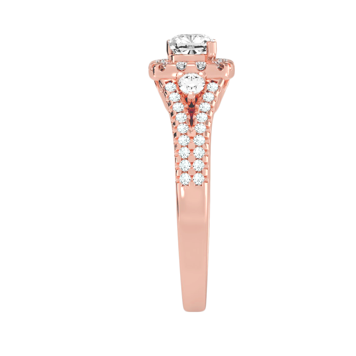 Solitaire ring with accent stones .87 ct