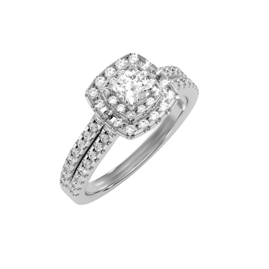 Solitaire ring with accent stones .95 ct