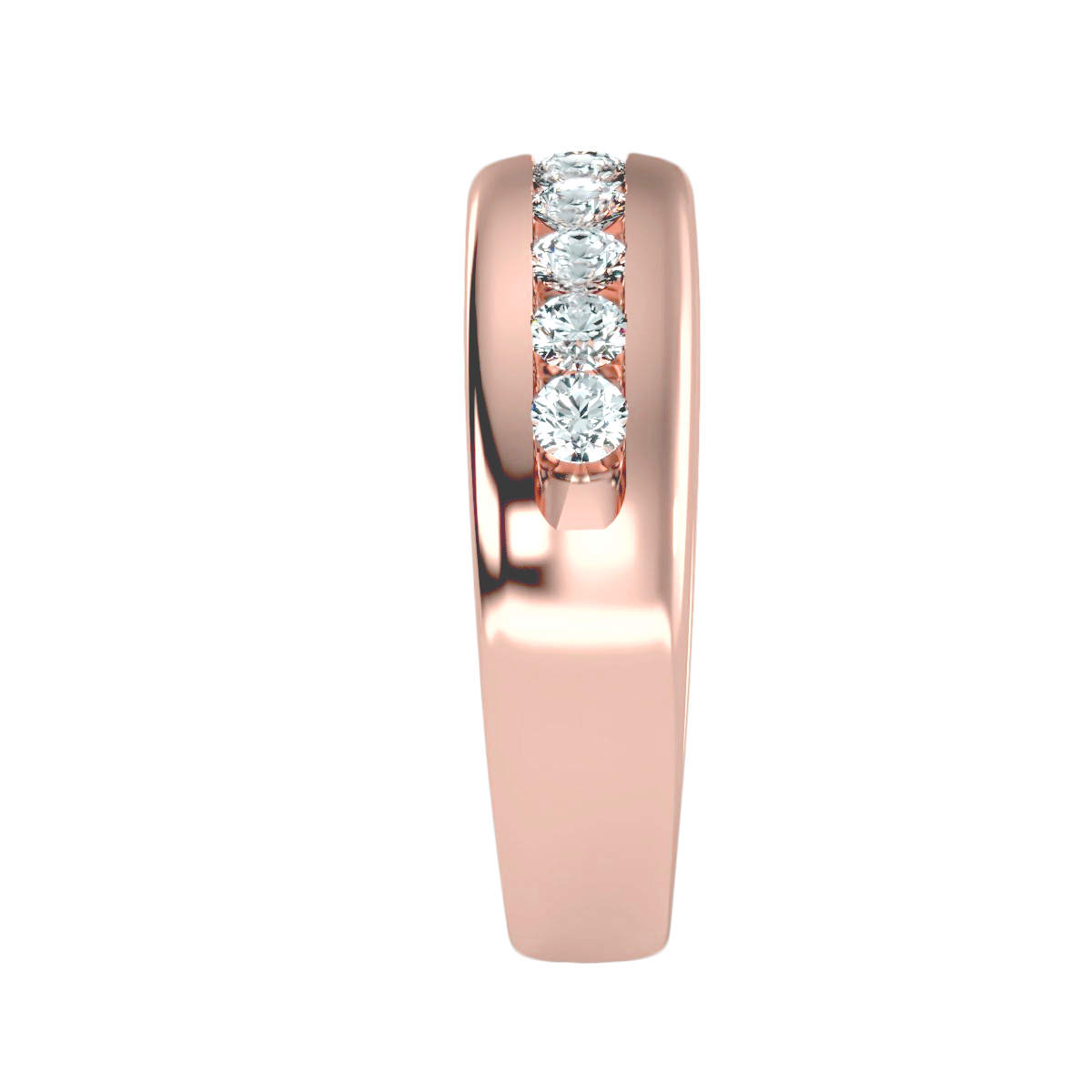 Contoured wedding band with accents 1.01 ct
