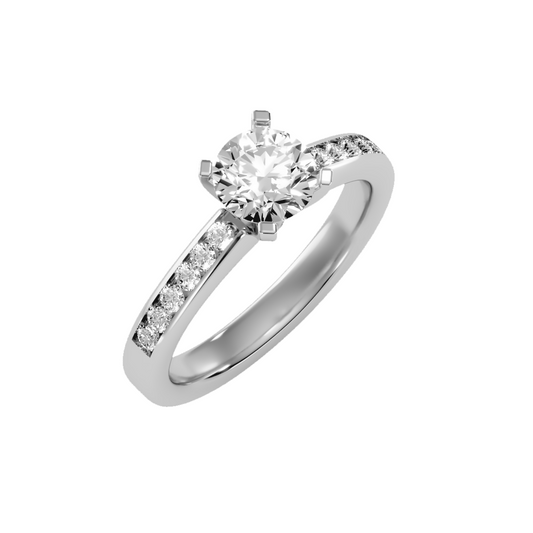 Solitaire ring with accent stones 1.29 ct