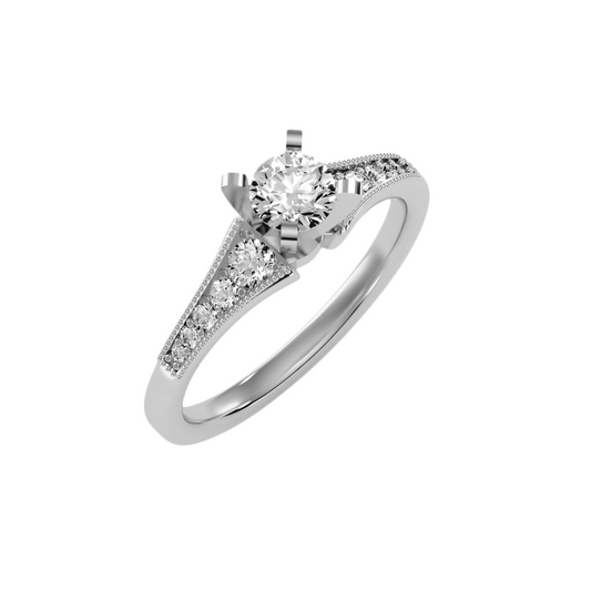 Solitaire ring with accent stones 1.49 ct