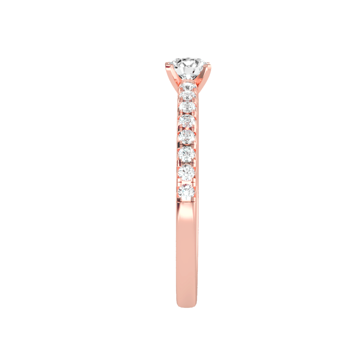 Solitaire ring with accent stones .55 ct