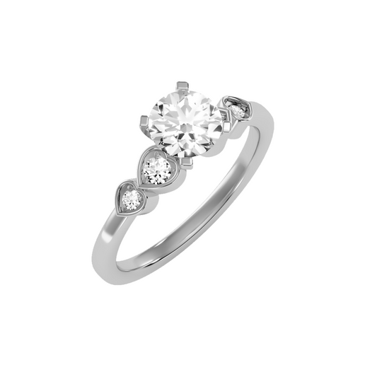 Solitaire ring with accent stones 1.21 ct