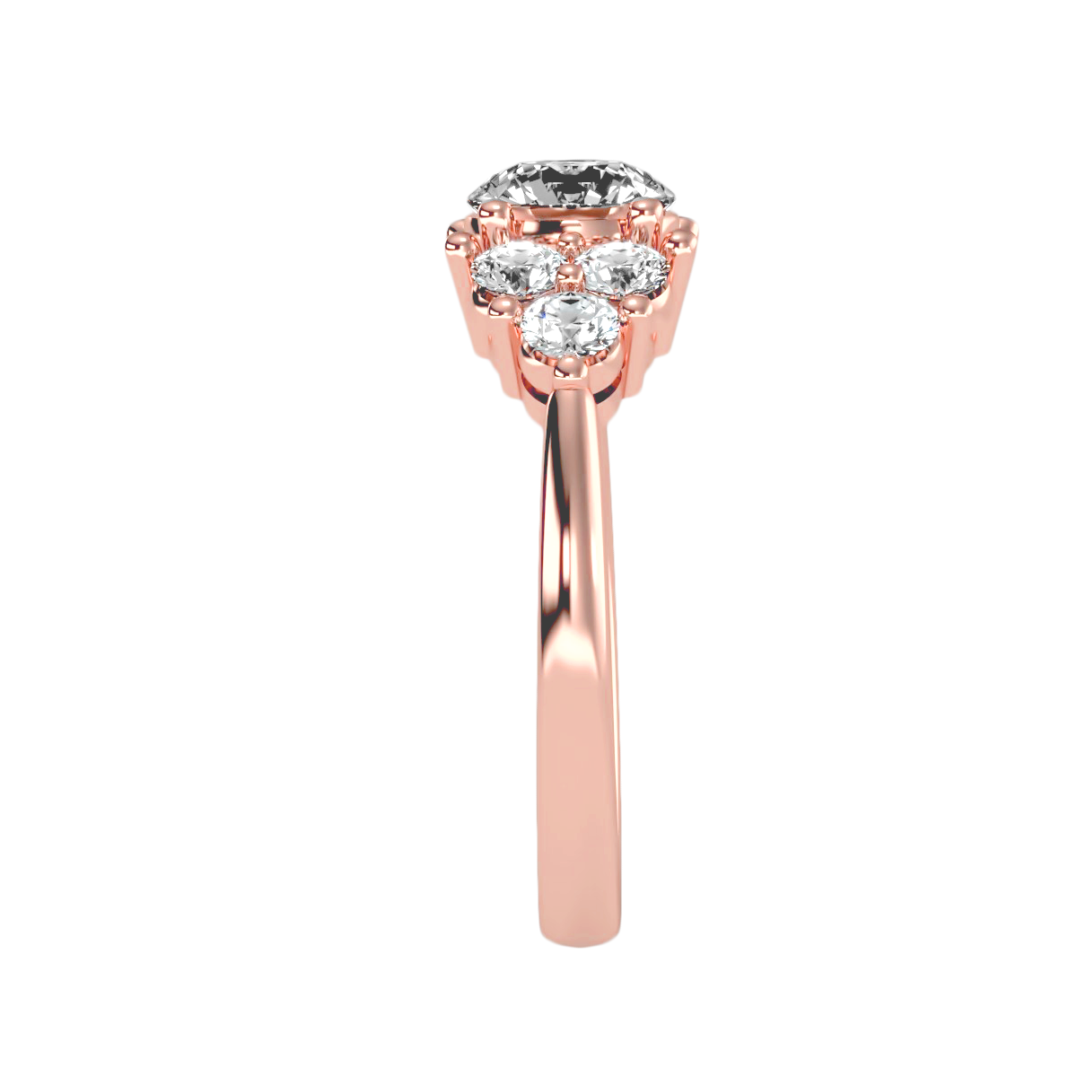 Solitaire ring with accent stones 1.75 ct