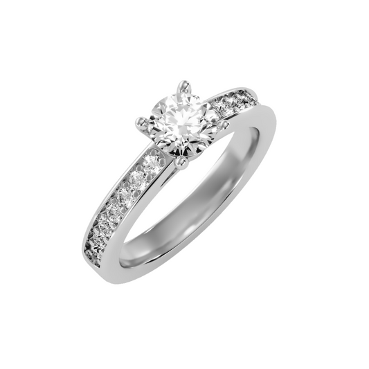 Solitaire ring with accent stones .95 ct