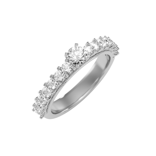 Solitaire ring with accent stones 1.04 ct