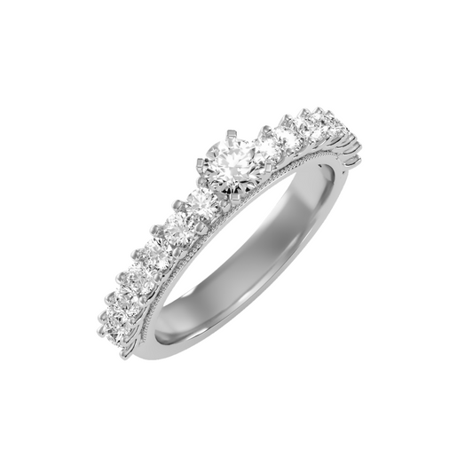 Solitaire ring with accent stones 1.04 ct