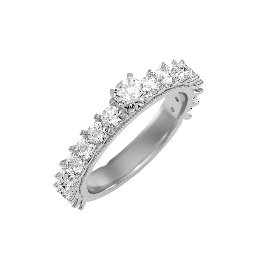 Solitaire ring with accent stones 1.50 ct