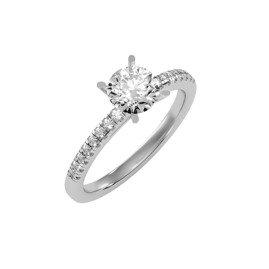 Solitaire ring with accent stones 1.24 ct