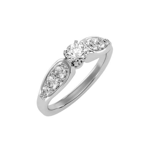 Solitaire ring with accent stones .90 ct