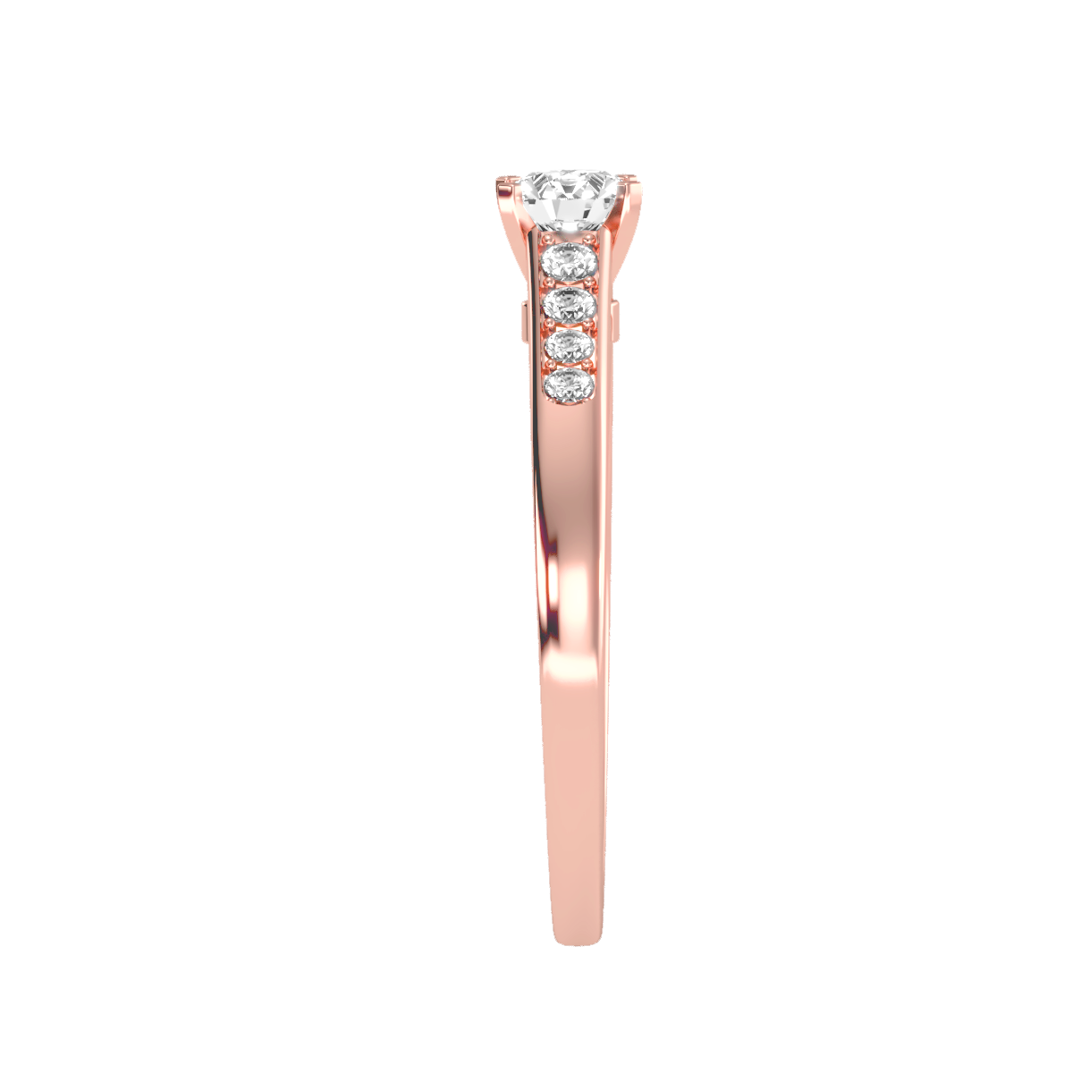 Solitaire ring with accent stones .46 ct