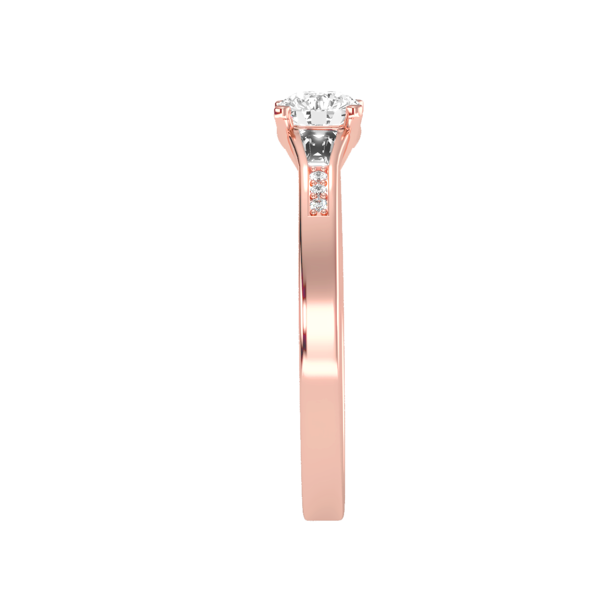 Solitaire ring with accent stones .80 ct