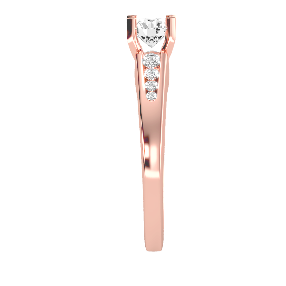 Solitaire ring with accent stones .83 ct