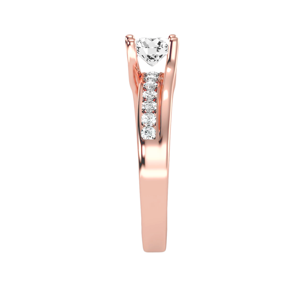 Solitaire ring with accent stones .96 ct