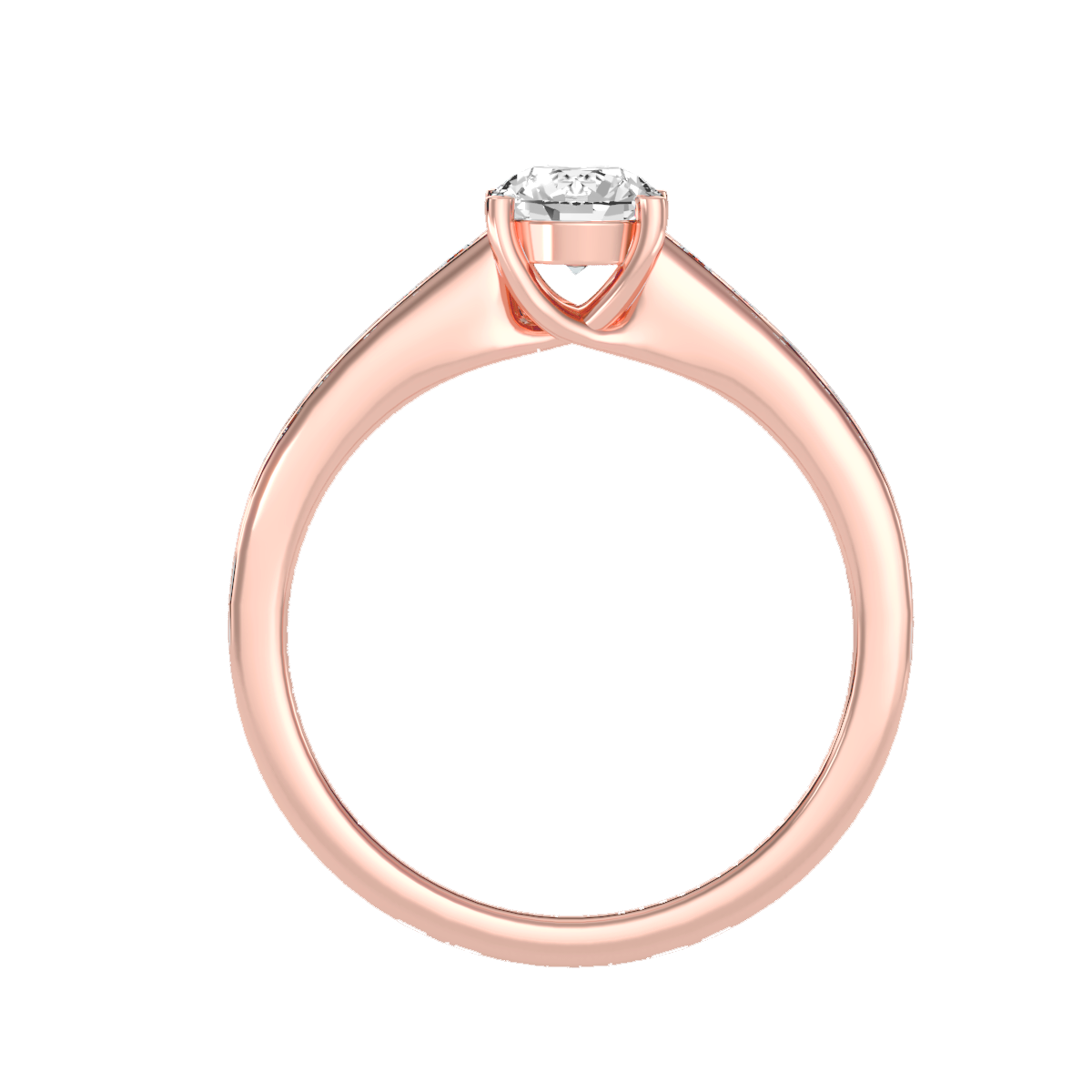 Solitaire ring with accent stones .89 ct