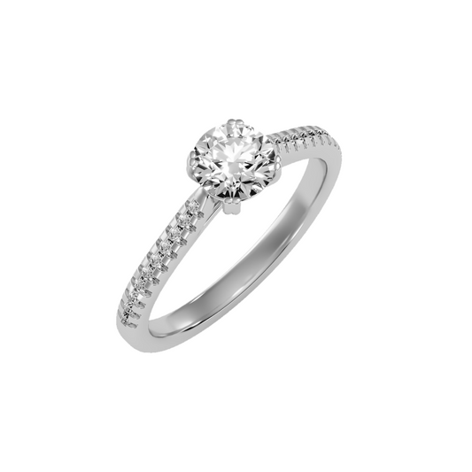 Solitaire ring with accent stones .93 ct