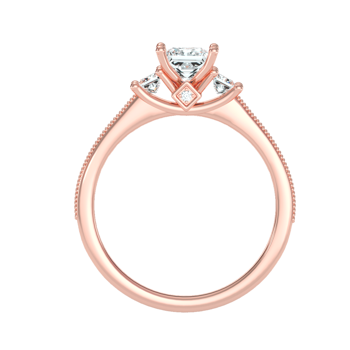 Solitaire ring with accent stones .90 ct