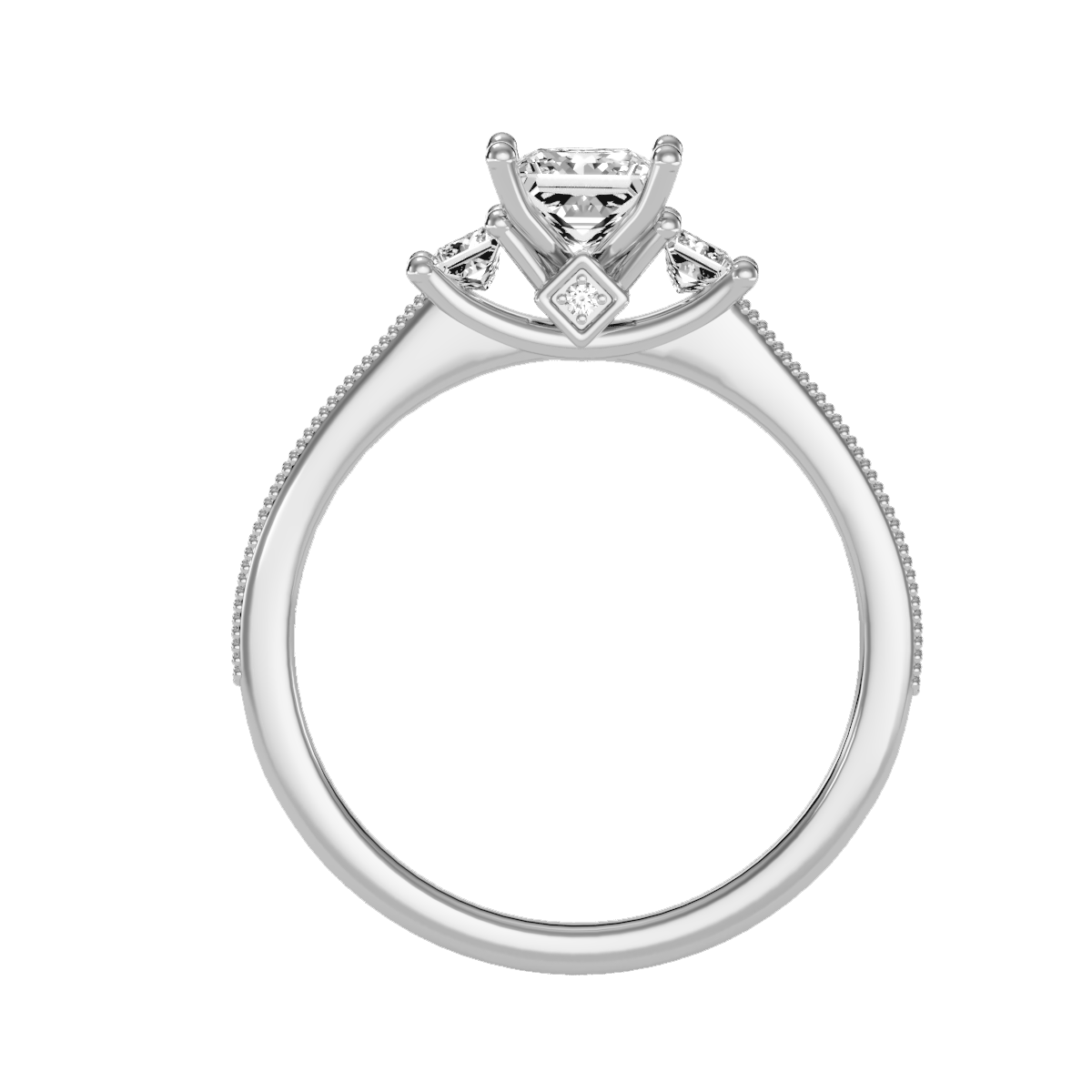 Solitaire ring with accent stones .90 ct