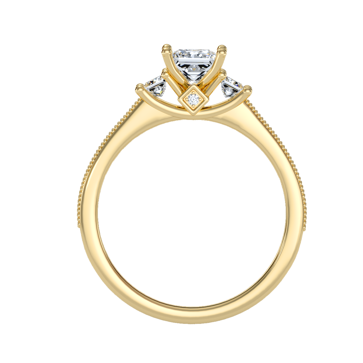 Solitaire ring with accent stones .90 ct