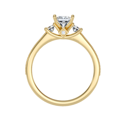 Solitaire ring with accent stones .90 ct
