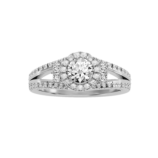 Solitaire ring with accent stones 1.02 ct