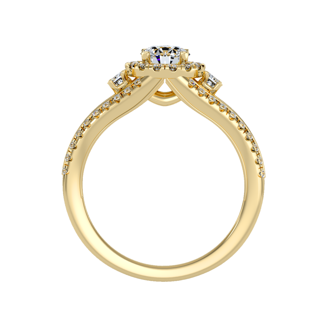 Solitaire ring with accent stones 1.02 ct