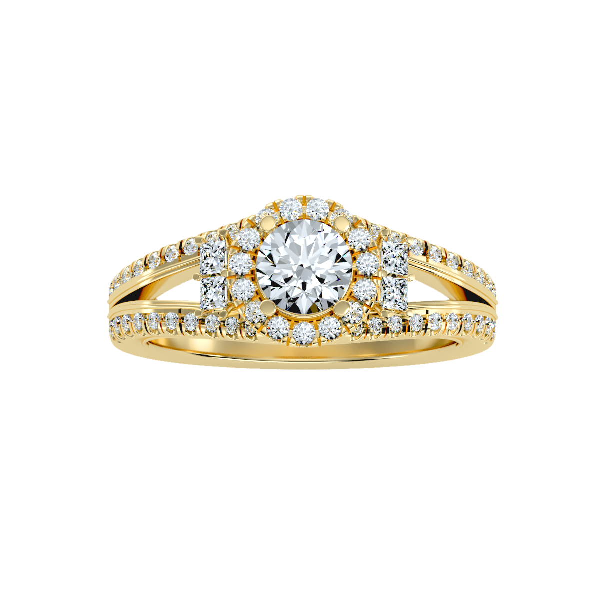 Solitaire ring with accent stones 1.02 ct