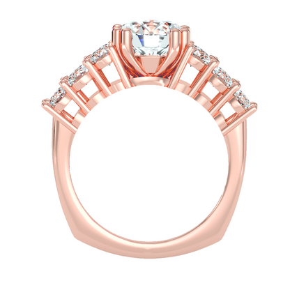 Solitaire ring with accent stones 3.19 ct