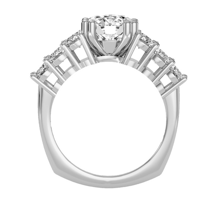 Solitaire ring with accent stones 3.19 ct