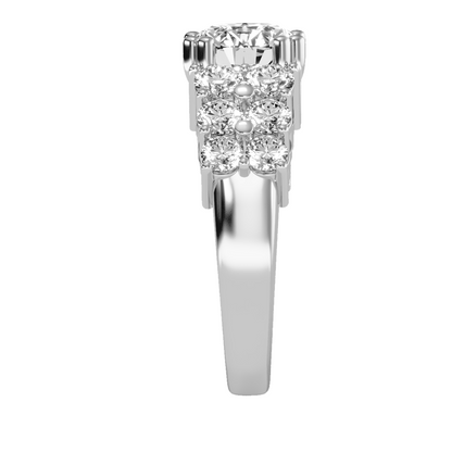 Solitaire ring with accent stones 3.19 ct