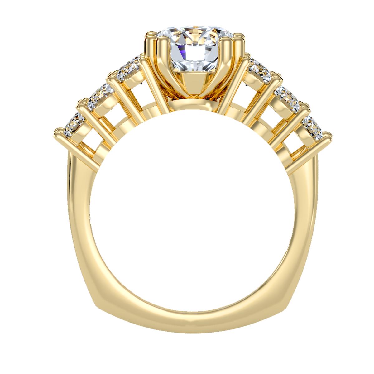 Solitaire ring with accent stones 3.19 ct