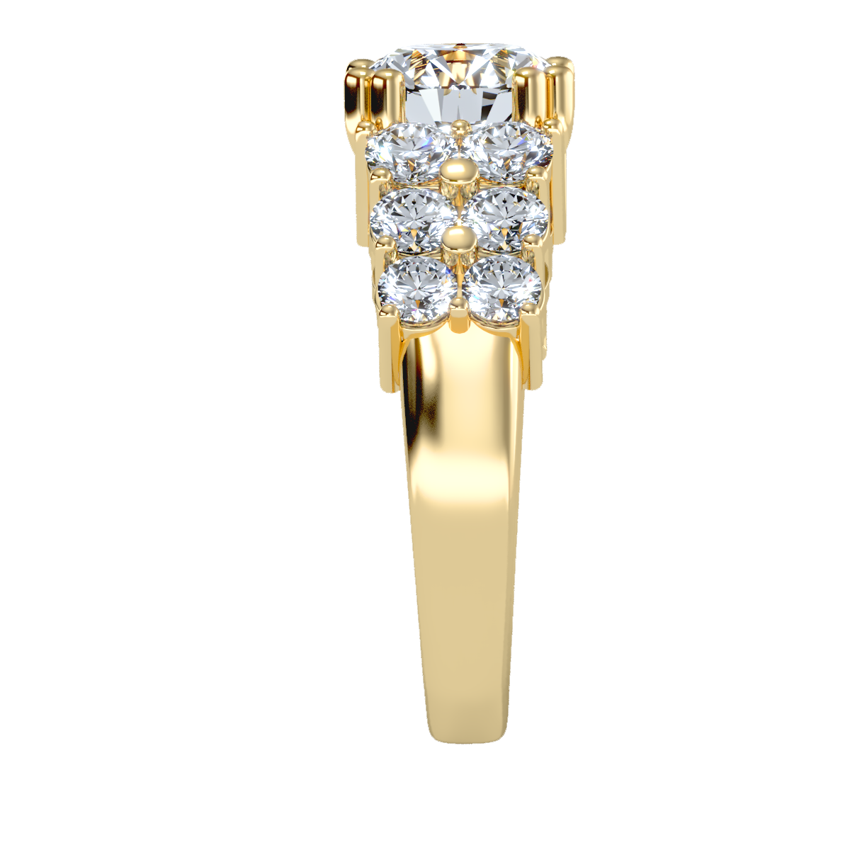 Solitaire ring with accent stones 3.19 ct