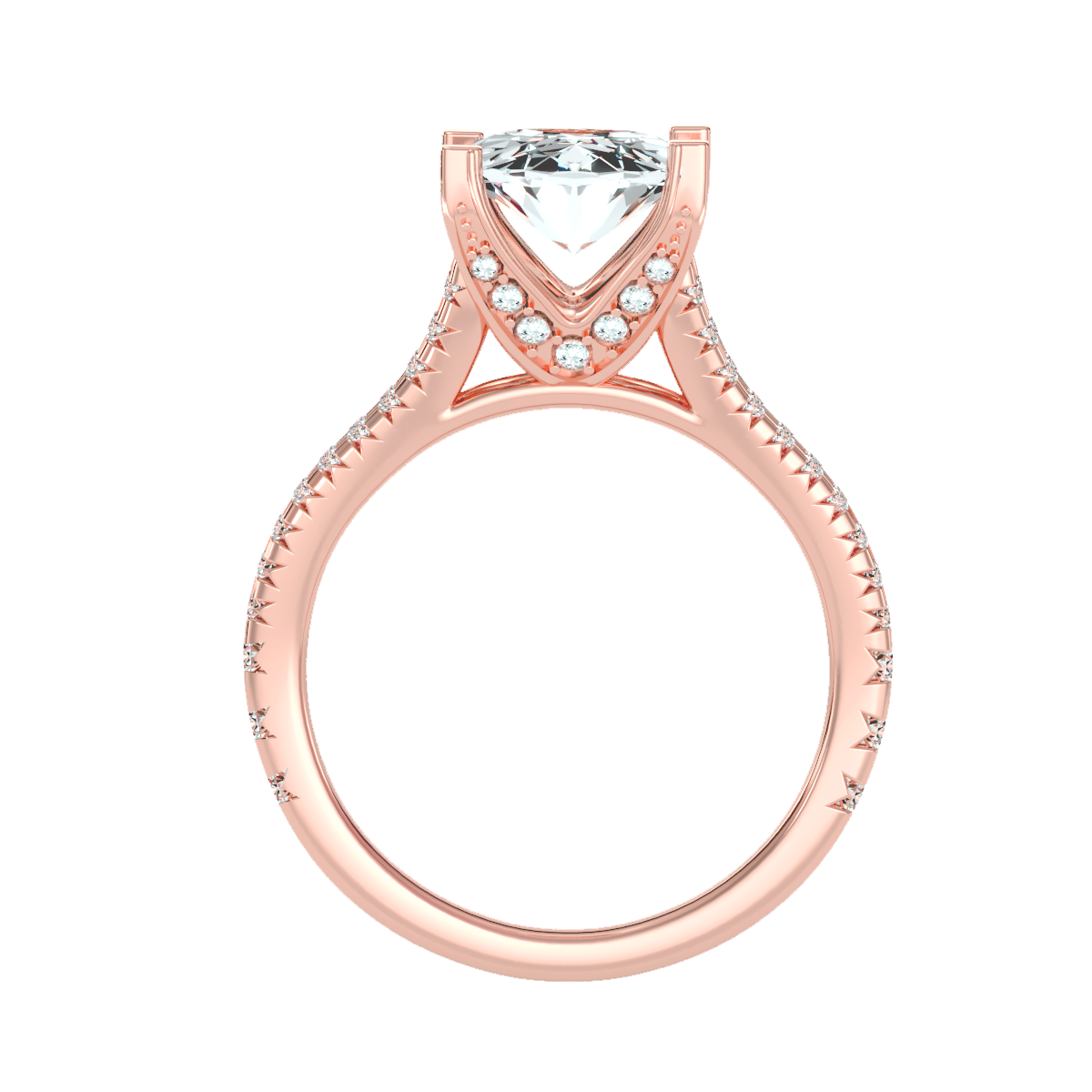 Solitaire ring with accent stones 2.74 ct