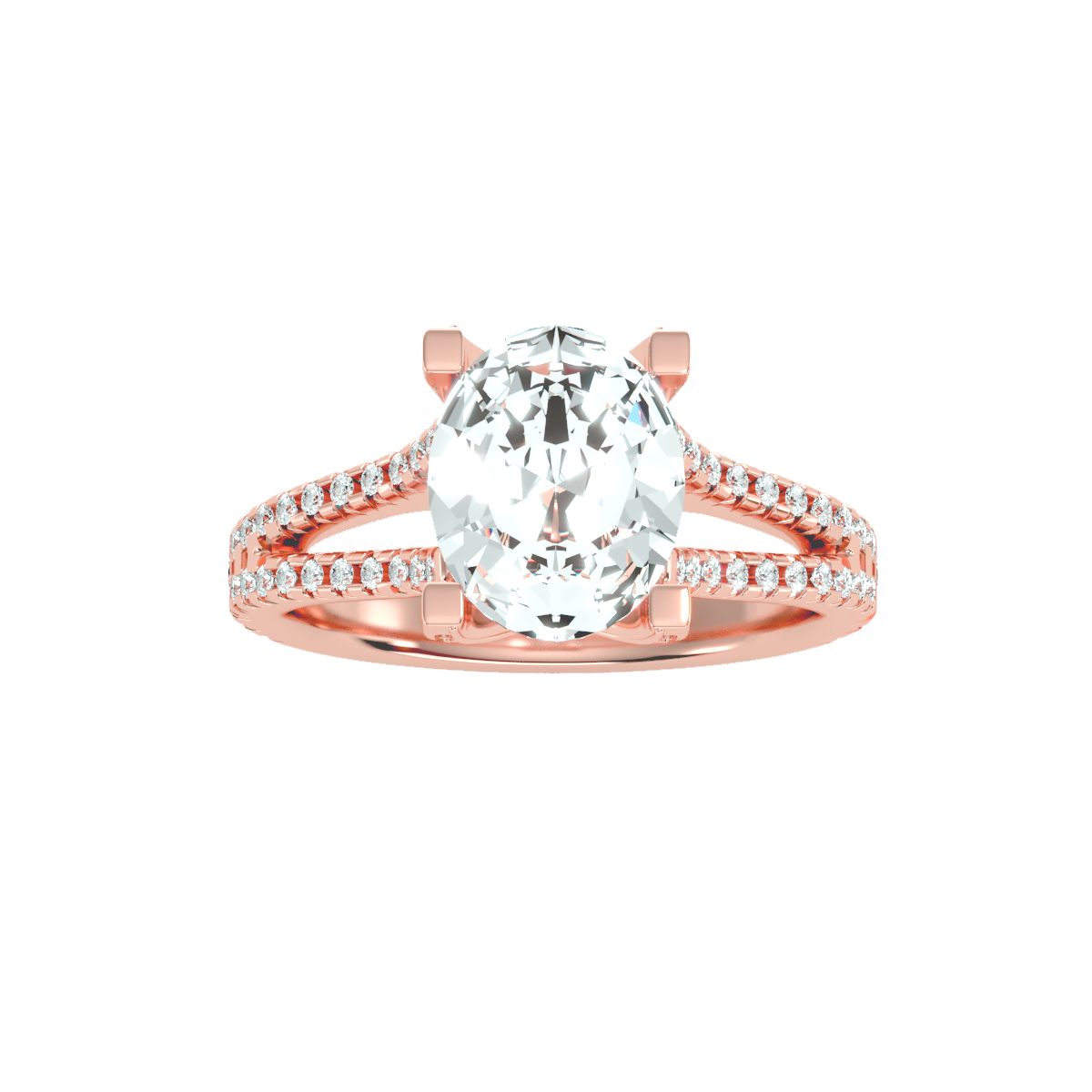 Solitaire ring with accent stones 2.74 ct