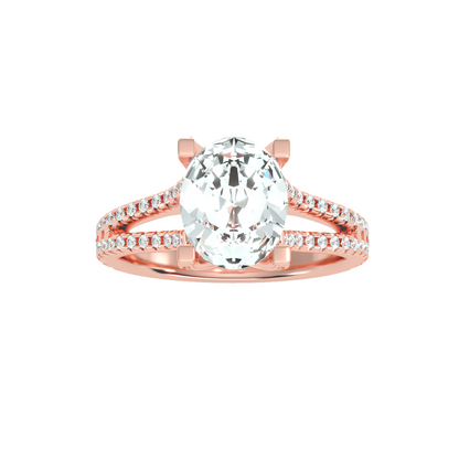 Solitaire ring with accent stones 2.74 ct