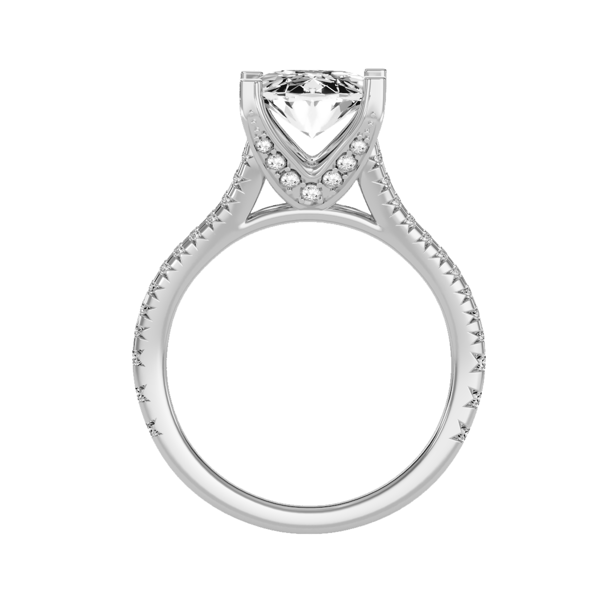 Solitaire ring with accent stones 2.74 ct
