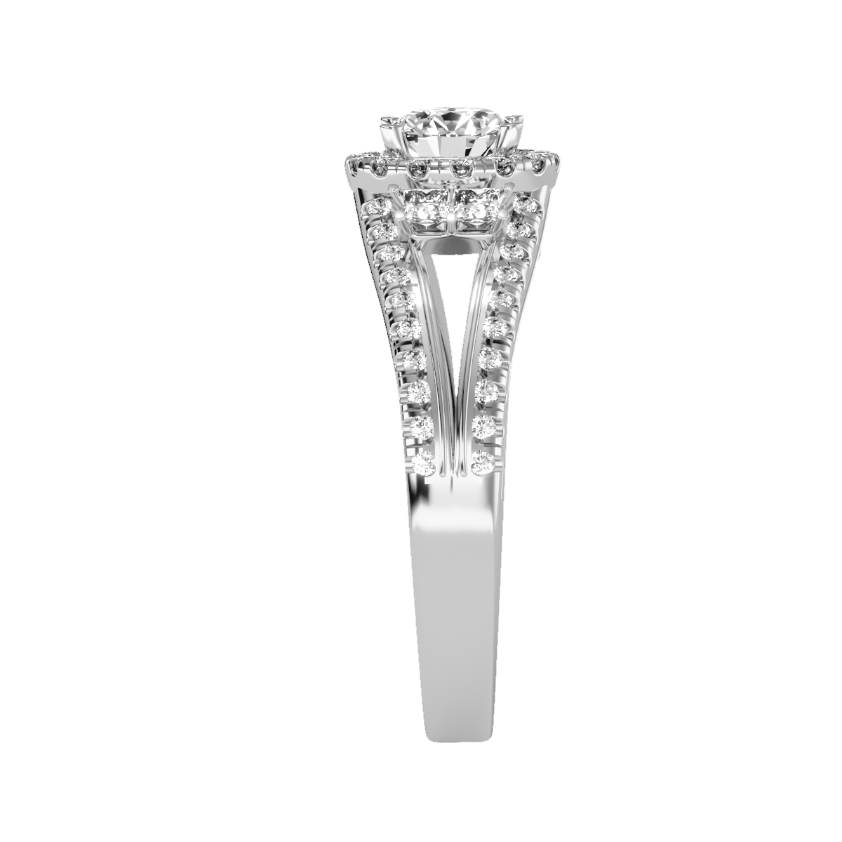 Solitaire ring with accent stones 2.74 ct