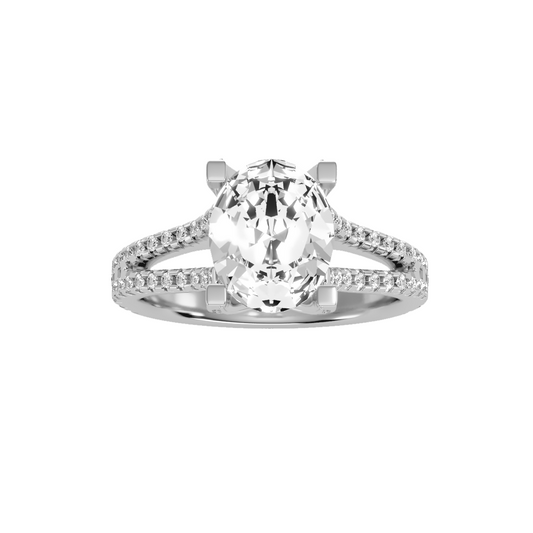 Solitaire ring with accent stones 2.74 ct