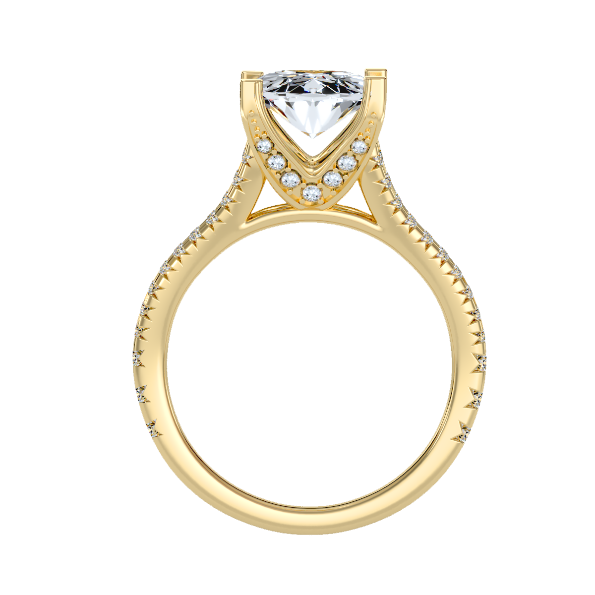 Solitaire ring with accent stones 2.74 ct