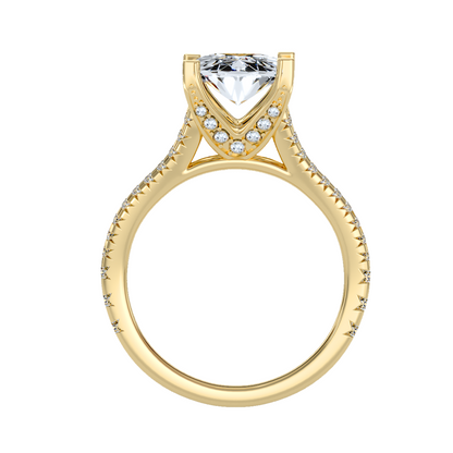 Solitaire ring with accent stones 2.74 ct