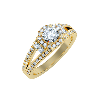 Solitaire ring with accent stones 2.74 ct