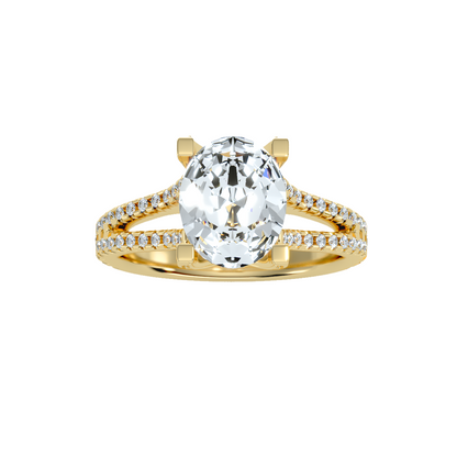 Solitaire ring with accent stones 2.74 ct