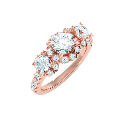 Solitaire ring with accent stones 2.04 ct