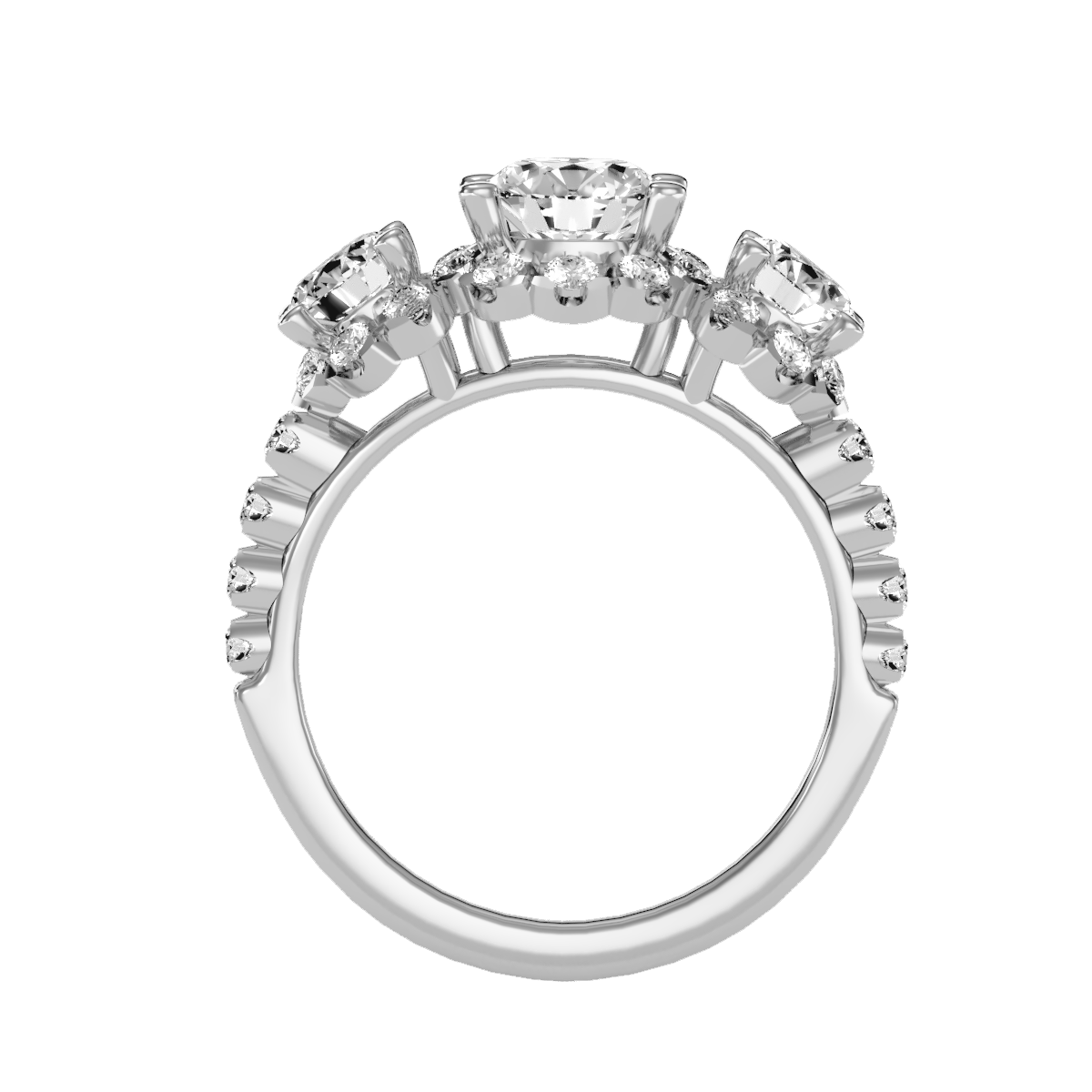 Solitaire ring with accent stones 2.04 ct