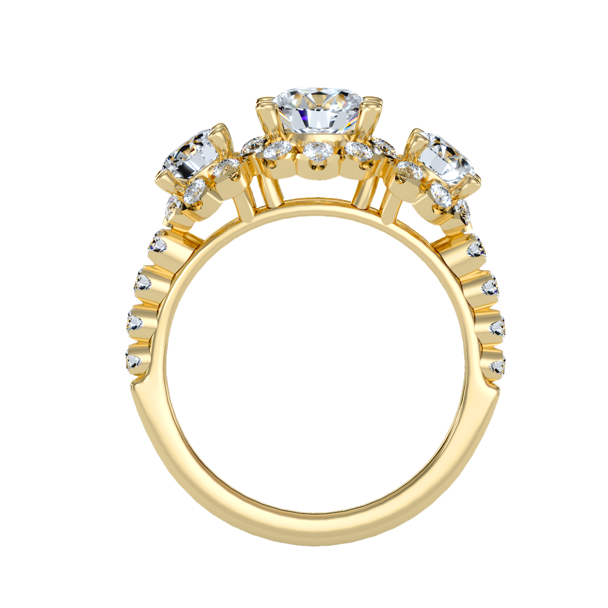 Solitaire ring with accent stones 2.04 ct